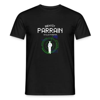 Bientôt Parrain Cadeau Pour Futur Père Baptême - Men's T-Shirt - black - Front - AI Model Male 178 light (178cm)