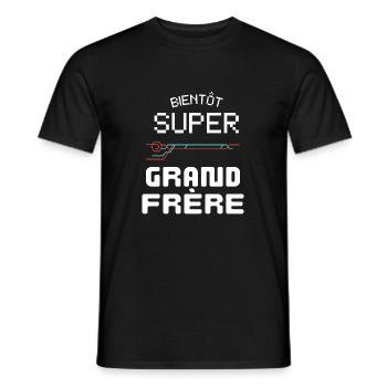Bientôt Grand Frère Futur Frère Naissance Bèbè - Men's T-Shirt - black - Front - AI Model Male 178 light (178cm)