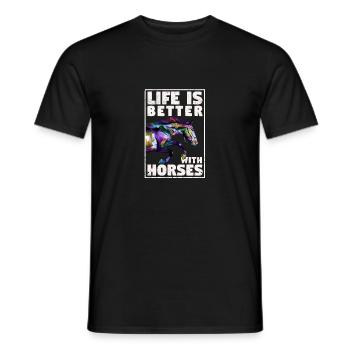 Reiten Niedliche Pferdebesitzerin Das Leben - Männer T-Shirt - Schwarz - Vorne - AI Model Male 178 light (178cm)