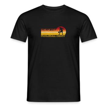 Funny Pickleball Paddle Pickleball King Dink Retro - Men's T-Shirt - black - Front - AI Model Male 178 light (178cm)