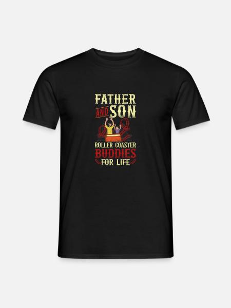 Roller Coaster Father Dad Son - Männer T-Shirt - Schwarz