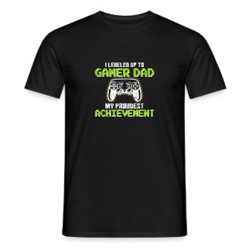 Gamer Dad My Proudest Achievement Video Game Gamin - Männer T-Shirt - Schwarz - Vorne - AI Model Male 178 light (178cm)