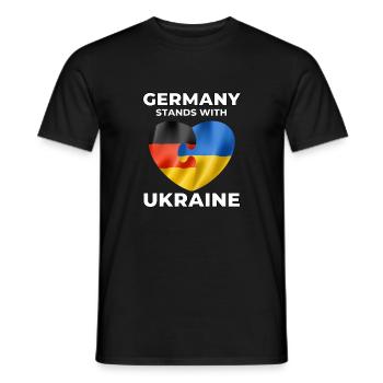 Germany supports Ukraine - Men's T-Shirt - black - Front - AI Model Male 178 light (178cm)