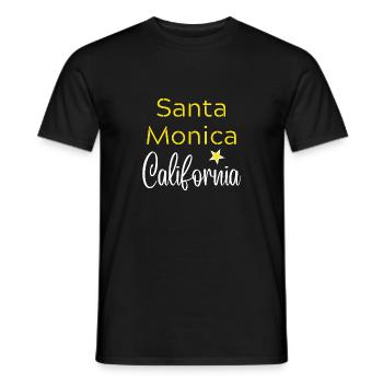 Santa Monica California - T-shirt homme - noir - Devant - AI Model Male 178 light (178cm)
