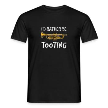 I'd Rather Be Tooting Funny Trumpet Player Marchin - Men's T-Shirt - black - Front - AI Model Male 178 light (178cm)