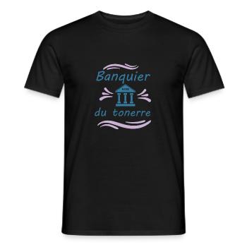 Tshirt homme Banquier du tonerre - T-shirt homme - noir - Devant - AI Model Male 178 light (178cm)