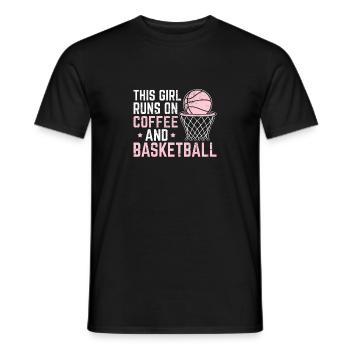 Cette fille court sur le café et le joueur de basket-ball Lov - T-shirt homme - noir - Devant - AI Model Male 178 light (178cm)