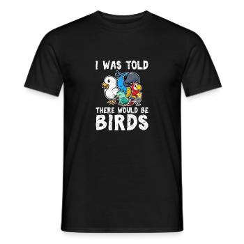 On m’a dit qu’il y aurait des oiseaux amateurs d’oiseaux drôles - T-shirt homme - noir - Devant - AI Model Male 178 light (178cm)