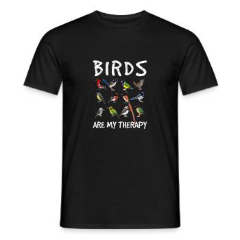 Birds Are My Therapy Funny Bird Lovers Cute Bird W - Men's T-Shirt - black - Front - AI Model Male 178 light (178cm)