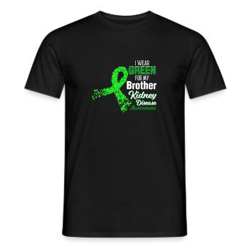 I Wear Green For Brother Kidney Disease Awareness - Men's T-Shirt - black - Front - AI Model Male 178 light (178cm)