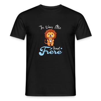 Je Vais Être Grand Frere Drôle Annonce Lion Cadeau - T-shirt homme - noir - Devant - AI Model Male 178 light (178cm)