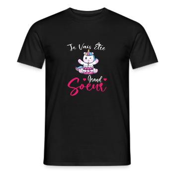 Je Vais Être Grand Soeur - T-shirt homme - noir - Devant - AI Model Male 178 light (178cm)
