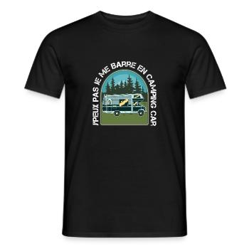 Camping Car Je Peux Pas Je Me Barre En Camping Car - T-shirt homme - noir - Devant - AI Model Male 178 light (178cm)