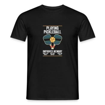 Playing Pickleball Improves Memory Dink Coach Pun - Men's T-Shirt - black - Front - AI Model Male 178 light (178cm)
