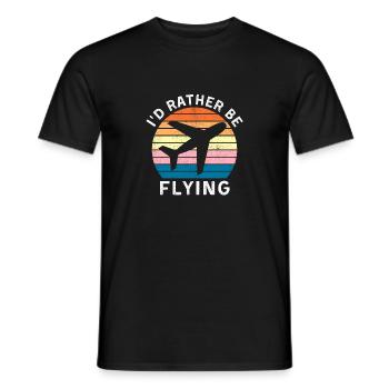 I d Rather Be Flying Airplane Pilot - Männer T-Shirt - Schwarz - Vorne - AI Model Male 178 light (178cm)