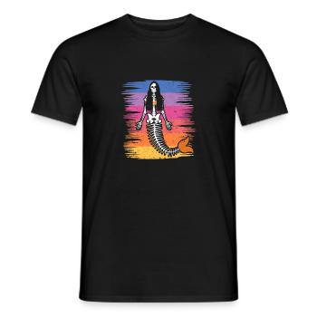 Mermaid Squelette Halloween Drôle Effrayant - T-shirt homme - noir - Devant - AI Model Male 178 light (178cm)