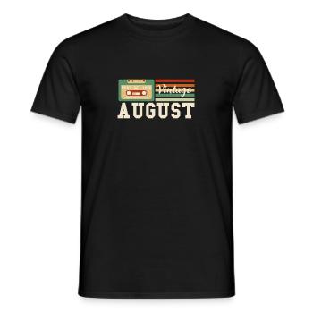 42ème anniversaire Août né 1980 Idée cadeau - T-shirt homme - noir - Devant - AI Model Male 178 light (178cm)