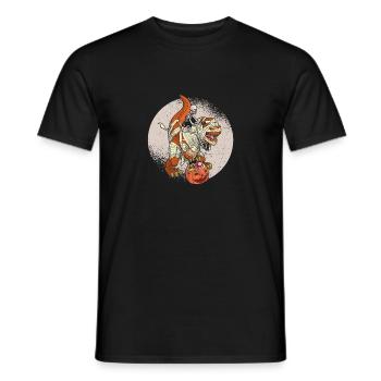 Skelett Reiten Dinosaurier T Rex Halloween Reiter - Männer T-Shirt - Schwarz - Vorne - AI Model Male 178 light (178cm)