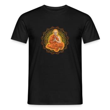 Shaolin Meditation Kung Fu Buddhism Zen Lotus Posi - Men's T-Shirt - black - Front - AI Model Male 178 light (178cm)