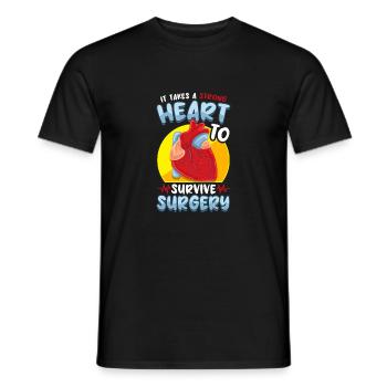 It Takes A Strong Heart To Survive Surgery Cardiac - Men's T-Shirt - black - Front - AI Model Male 178 light (178cm)