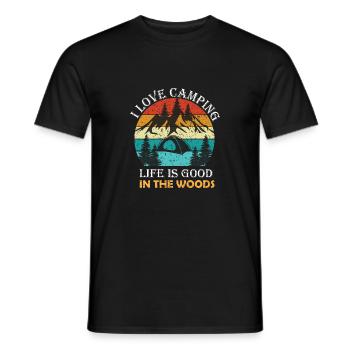 I love Camping. Outdoor Zelten Wandern - Männer T-Shirt - Schwarz - Vorne - AI Model Male 178 light (178cm)