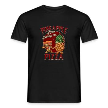 Pineapple Does Belong On Pizza Funny Food Lover Fu - Men's T-Shirt - black - Front - AI Model Male 178 light (178cm)