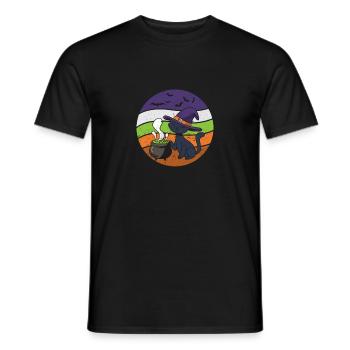 Halloween Effrayant Mignon Chat Noir Sorcière Chapeau Drôle - T-shirt homme - noir - Devant - AI Model Male 178 light (178cm)