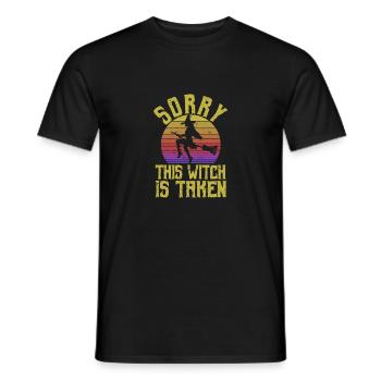 Drôle de mariage de sorcière d’Halloween Désolé cette sorcière est - T-shirt homme - noir - Devant - AI Model Male 178 light (178cm)