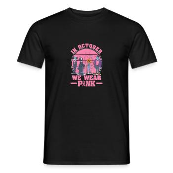 Drôle d’Halloween Creepy Breast Cancer en octobre - T-shirt homme - noir - Devant - AI Model Male 178 light (178cm)