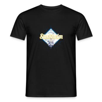 Stockholm Capitale Suède Viking Retro - T-shirt homme - noir - Devant - AI Model Male 178 light (178cm)