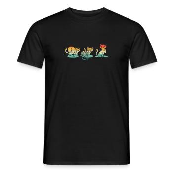 Kürbis Scary Zombie Schwarze Katzen Creepy - Männer T-Shirt - Schwarz - Vorne - AI Model Male 178 light (178cm)