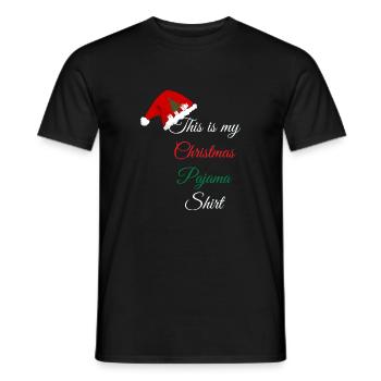 Tshirt Spruch Christmas Pajama Shirt Geschenk - Männer T-Shirt - Schwarz - Vorne - AI Model Male 178 light (178cm)
