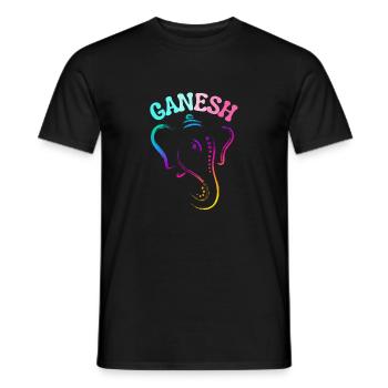 GANESH ELEPHANT GO Happy Ganesh Chaturthi - T-shirt homme - noir - Devant - AI Model Male 178 light (178cm)