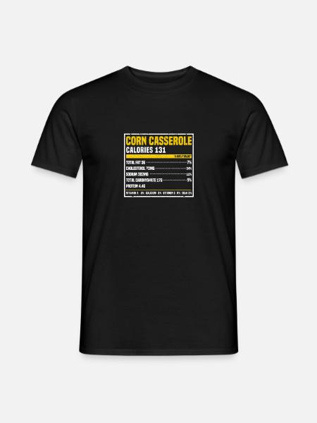 Casseruola di mais Informazioni nutrizionali Ringraziamento Cibo - T-shirt uomo - nero