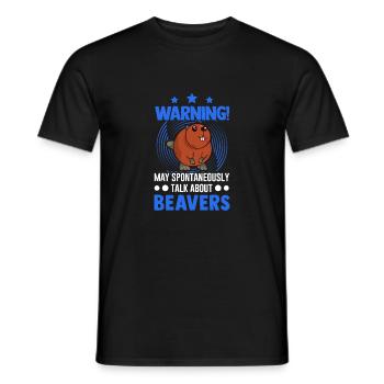 May spontaneously talk about Beavers Biber - Männer T-Shirt - Schwarz - Vorne - AI Model Male 178 light (178cm)