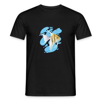 Cool AngelFish Aquarium Sea Coral Reef Ocean - Men's T-Shirt - black - Front - AI Model Male 178 light (178cm)