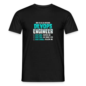 Devops Sys-Admin Entwickler - Männer T-Shirt - Schwarz - Vorne - AI Model Male 178 light (178cm)