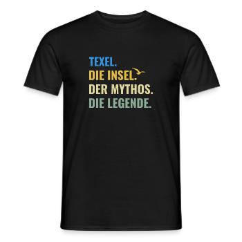 Texel. Die Insel. Der Mythos. Die Legende Holland - Männer T-Shirt - Schwarz - Vorne - AI Model Male 178 light (178cm)