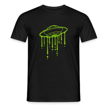 Graffiti Slime Drops UFO - Men's T-Shirt - black - Front - AI Model Male 178 light (178cm)