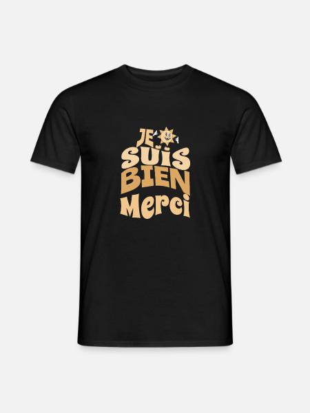 Je suis bien merci - T-shirt homme - noir