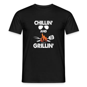 Chillin And Grillin Summer BBQ - Men's T-Shirt - black - Front - AI Model Male 178 light (178cm)