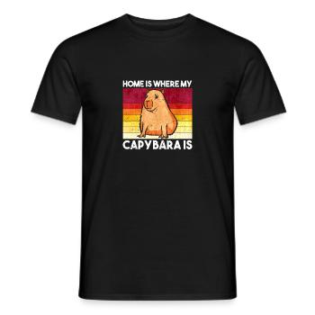 Home is where my Capybara is - Männer T-Shirt - Schwarz - Vorne - AI Model Male 178 light (178cm)
