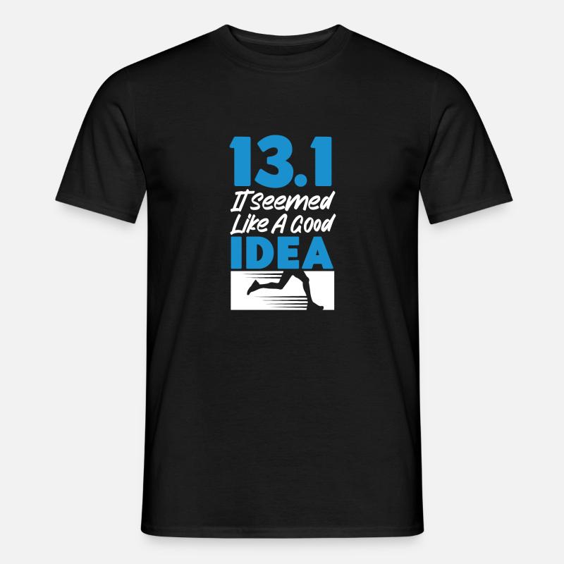 Running Runner Half Marathon Half - Männer T-Shirt - Schwarz