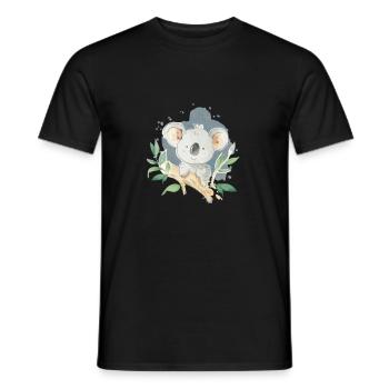 Koala Blue Olivia - Männer T-Shirt - Schwarz - Vorne - AI Model Male 178 light (178cm)
