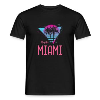 Miami Beach Florida Palm Trees - Men's T-Shirt - black - Front - AI Model Male 178 light (178cm)