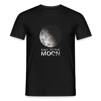 Back to the Moon - Men's T-Shirt - black - Front - AI Model Male 178 light (178cm)