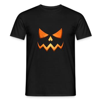 Creepy Pumpkin Mask Halloween - Men's T-Shirt - black - Front - AI Model Male 178 light (178cm)