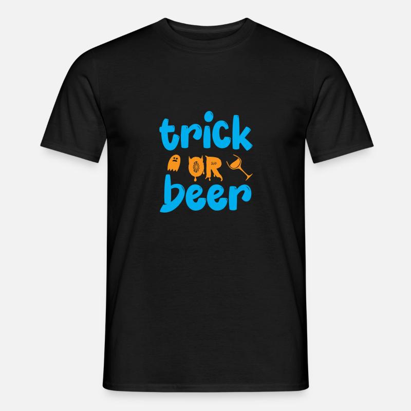 Trick oder Bier - Halloween-Humor - Männer T-Shirt - Schwarz