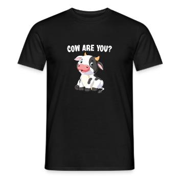 Cow Are You Shirt Farmer Farm Costume Amoureux des vaches - T-shirt homme - noir - Devant - AI Model Male 178 light (178cm)