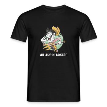 Bauer Landwirt Ab auf´n Acker Ernte Getreide Mais - Männer T-Shirt - Schwarz - Vorne - AI Model Male 178 light (178cm)